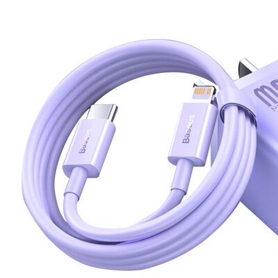 Kabel USB Typ-C - Lightning BASEUS Superior PD 20W 1 m Fioletowy