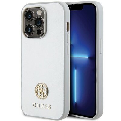 Etui GUESS Strass Metal Logo do Apple iPhone 15 Pro Max Srebrny