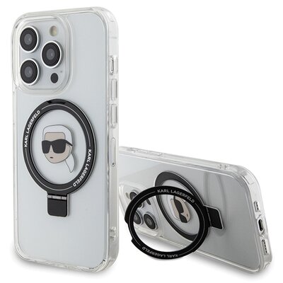 Zdjęcia - Etui Karl Lagerfeld   Ring Stand do Apple iPhone 15 Pro Biały 