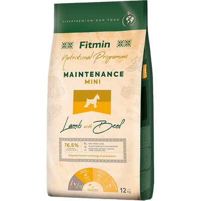 Karma dla psa FITMIN Dog Mini Jagnięcina z wołowiną 12 kg