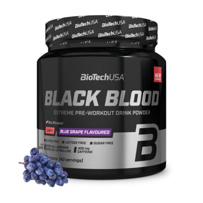 Przedtreningówka BIOTECH Black Blood CAF+ Niebieskie winogrona (300 g)