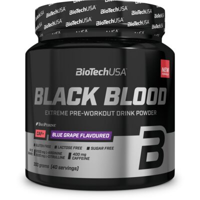 Przedtreningówka BIOTECH Black Blood CAF+ Niebieskie winogrona (300 g)