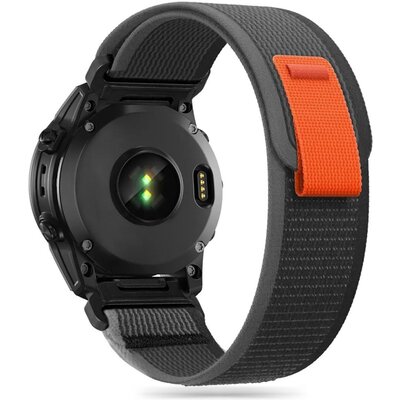 Pasek TECH-PROTECT Nylon do Garmin Fenix 3/5X/3HR/5X Plus/6X/6X Pro/7X/8/8 Pro (szerokość paska 26 mm) Czarno-pomarańczowy