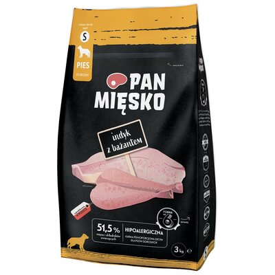 Karma dla psa PAN MIĘSKO Indyk z bażantem S 3 kg