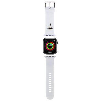 Pasek KARL LAGERFELD 3D Rubber Choupette do Apple Watch (38/40/41mm) Biały
