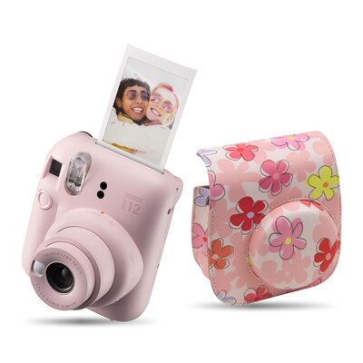 Aparat FUJIFILM Instax Mini 12 Różowy + Pokrowiec MODUS FujiFilm Instax Mini 12 Flowers