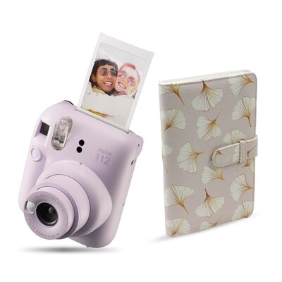 Aparat FUJIFILM Instax Mini 12 Fioletowy + Album MODUS Instax Mini Ginkgo T1810 J18