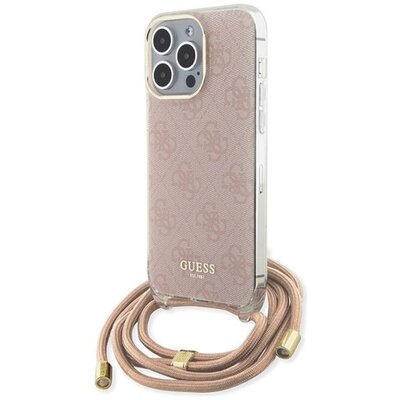 Etui GUESS Crossbody Cord 4G Print do Apple iPhone 15 Pro Różowy