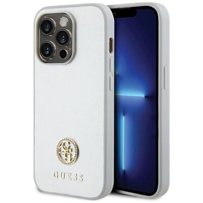 Etui GUESS 4G Strass Metal Logo do Apple iPhone 15 Pro Srebrny