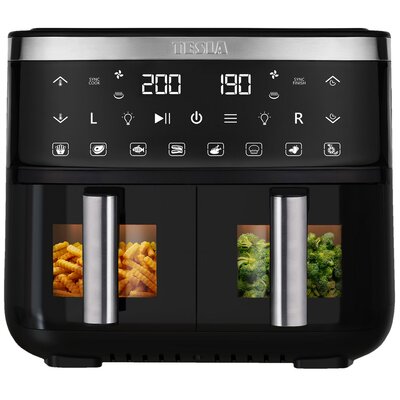 Frytkownica beztłuszczowa TESLA AirCook Dualzone Q450 XXL Czarno-srebrny Air Fryer