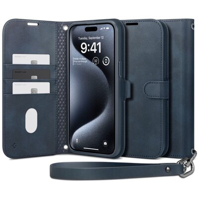 Etui SPIGEN Wallet S Pro do Apple iPhone 15 Pro Niebieski