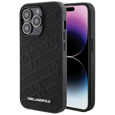 Etui KARL LAGERFELD Quilted K Pattern do Apple iPhone 15 Pro Czarny