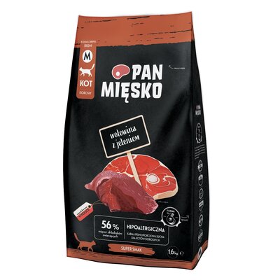 Karma dla kota PAN MIĘSKO Wołowina z jeleniem 1.6 kg