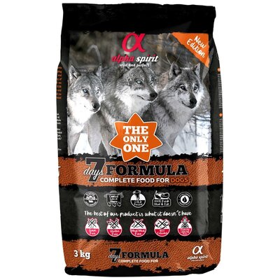 Karma dla psa półwilgotna ALPHA SPIRIT 7 Days Formula Wieprzowina z kurczakiem i rybą 3 kg