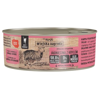 Karma dla kota WIEJSKA ZAGRODA Jagnięcina z krylem 85 g