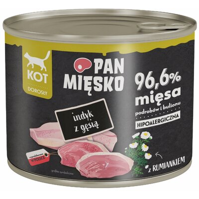 Karma dla kota PAN MIĘSKO Indyk z gęsią 200 g