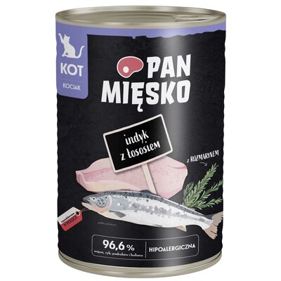 Karma dla kota PAN MIĘSKO Indyk z łososiem 400 g