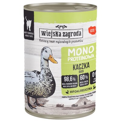 Karma dla kota WIEJSKA ZAGRODA Monobiałkowa Kaczka 400 g