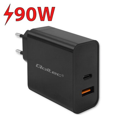 Ładowarka sieciowa QOLTEC Super Quick PD 90W Czarny