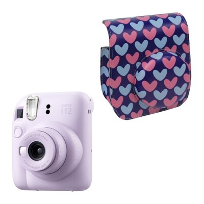 Aparat FUJIFILM Instax Mini 12 Fioletowy + Pokrowiec MODUS FujiFilm Instax Mini 12 Hearts T3569