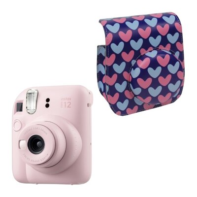Aparat FUJIFILM Instax Mini 12 Różowy + Pokrowiec MODUS FujiFilm Instax Mini 12 Hearts T3569
