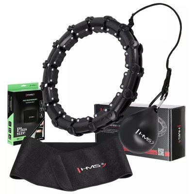 Hula hop HMS Plus Size HHW11 Czarny + pas wyszczuplający BR163 Czarny