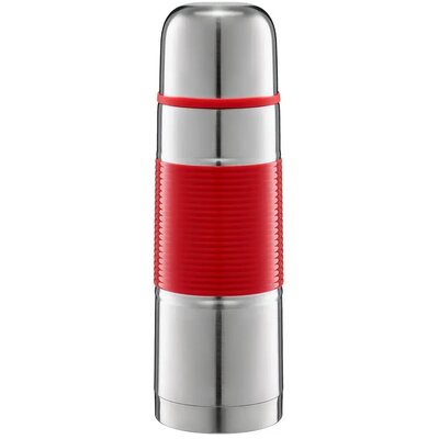 Termos AMBITION Gummy Srebrno-czerwony 350 ml