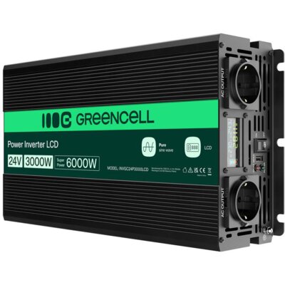 Przetwornica GREENCELL INVGC24P3000LCD 24V/230V 3000W/6000W
