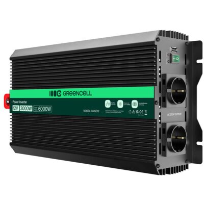 Przetwornica GREENCELL INVGC12P2000LCD 12V/230V 2000W/4000W
