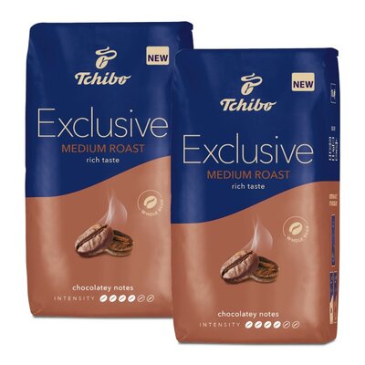 Kawa ziarnista TCHIBO Exclusive Medium Roast Arabica 2 x 1 kg