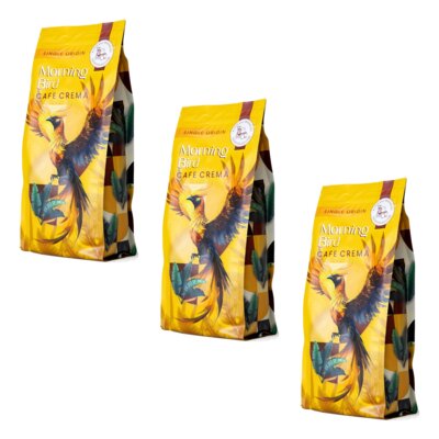 Kawa ziarnista MORNING BIRD Cafe Crema Arabica 3 x 1 kg