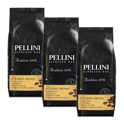 Kawa ziarnista PELLINI Espresso Bar N.3 Gran Aroma 3 x 1 kg