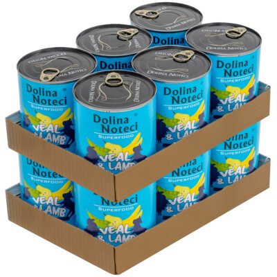 Karma dla psa DOLINA NOTECI Superfood z cielęciną i jagnięciną 12 x 800 g