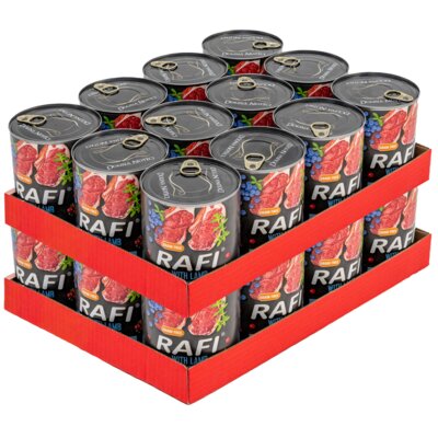 Karma dla psa RAFI z jagnięciną, borówką i żurawiną 24 x 800 g