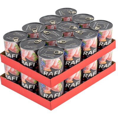 Karma dla psa RAFI z królikiem, borówką i żurawiną 24 x 800 g