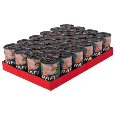 Karma dla psa RAFI z przepiórką, borówką i żurawiną 24 x 400 g