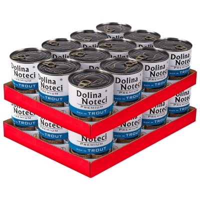 Karma dla psa DOLINA NOTECI Premium bogata w pstrąga 24 x 800 g