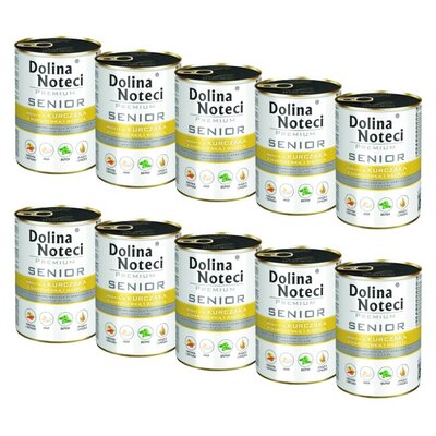 Karma dla psa DOLINA NOTECI Premium Senior Kurczak z marchewką i bazylią 10 x 400 g