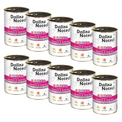 Karma dla psa DOLINA NOTECI Premium Junior Serca z indyka 10 x 400 g