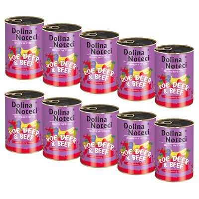 Karma dla psa DOLINA NOTECI Superfood Sarna i wołowina 10 x 400 g