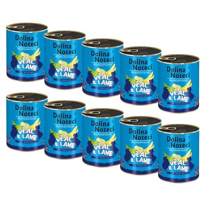 Karma dla psa DOLINA NOTECI Superfood Cielęcina i Jagnięcina 10 x 800 g