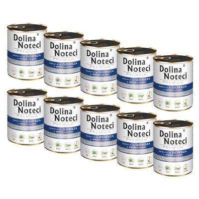 Karma dla psa DOLINA NOTECI Premium Dorsz z brokułami 10 x 400 g
