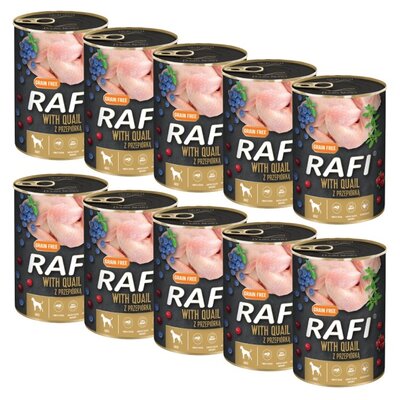 Karma dla psa RAFI Przepiórka z borówką i żurawiną 10 x 400 g
