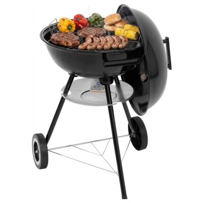 Grill ogrodowy węglowy LUND 99918 Zamykany, okrągły, termometr, kółka