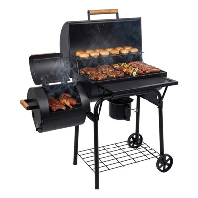 Grill ogrodowy węglowy LUND 99909 Zamykany, lokomotywa, wędzarnia, komin, termometr