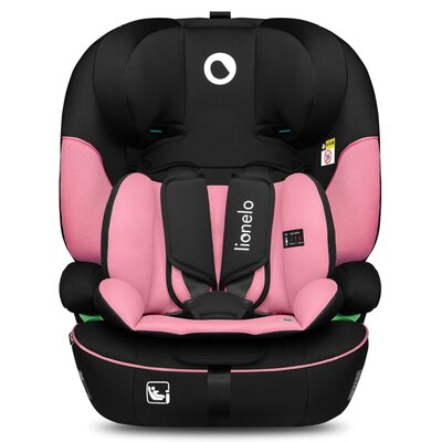 Fotelik samochodowy LIONELO Levi I-Size 76-150 cm (9-36 kg) Czarno-różowy