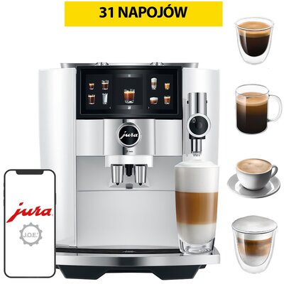Ekspres JURA J8 Twin EA Diamond White (EA) (PODWÓJNY ZBIORNIK I MŁYNEK) z systemem Sweet Foam