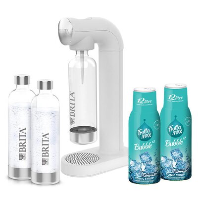 Saturator BRITA Sodaone Biały + Syrop FRUTTAMAX Tonic 2 x 500 ml + Butelka BRITA SodaOne (3 sztuki)