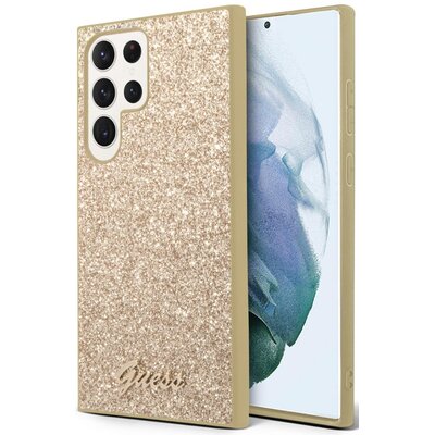 Etui GUESS Glitter Script do Samsung Galaxy S24 Ultra Złoty