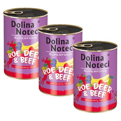 Karma dla psa DOLINA NOTECI Superfood Sarna i wołowina 3 x 400 g